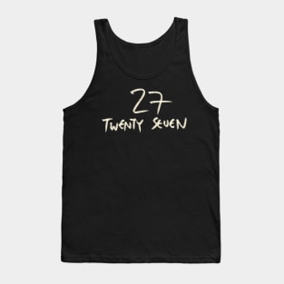 Hand Drawn Letter Number 27 Twenty Seven Tank Top